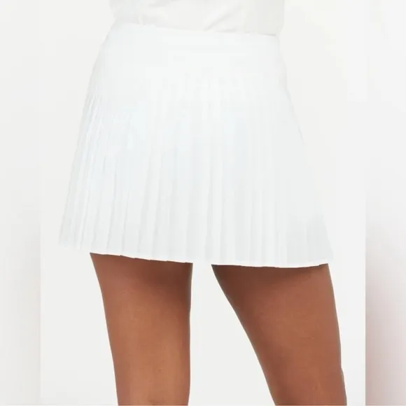 SPANX Get Moving Pleated Skort, 14&quot; Bright White outdoor club beach golf
