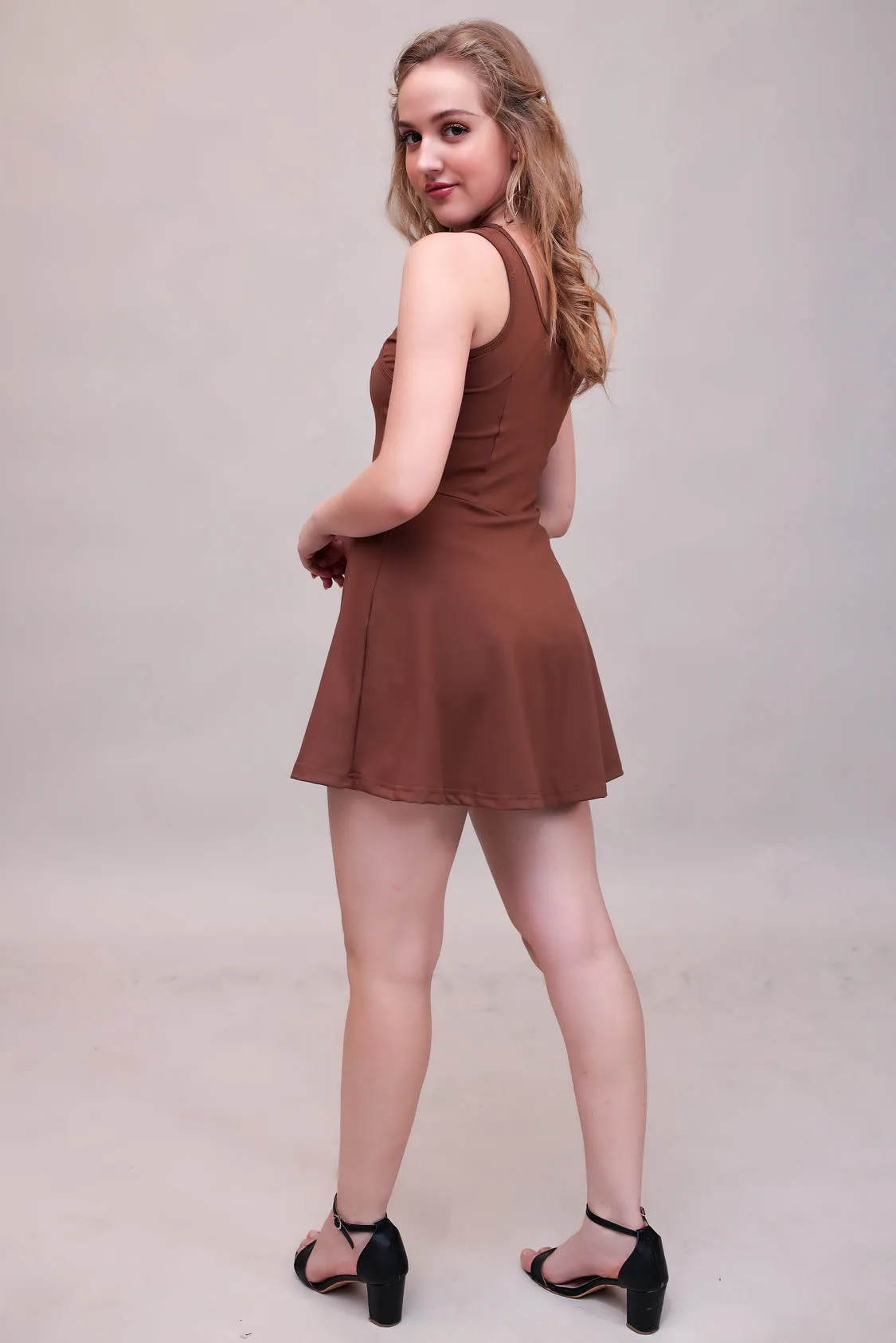 Swirl Tennis Skirt Dress for adventure and coffee run ( Dark Purple )