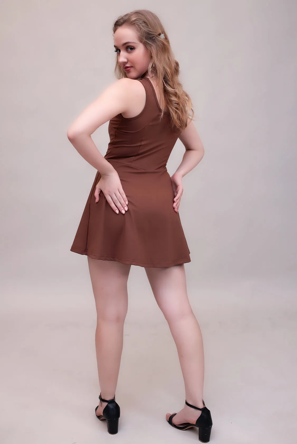 Swirl Tennis Skirt Dress for adventure and coffee run ( Dark Purple )