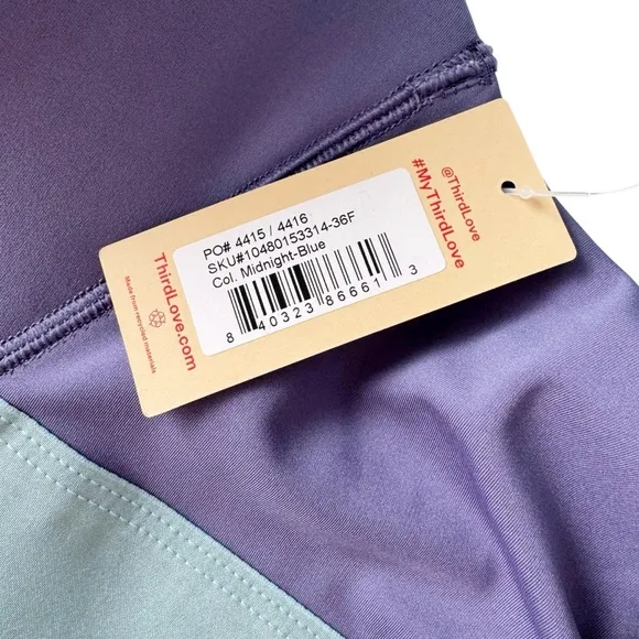 ThirdLove Kinetic Adjustable Sports Bra in Midnight Blue | 36 F NWT