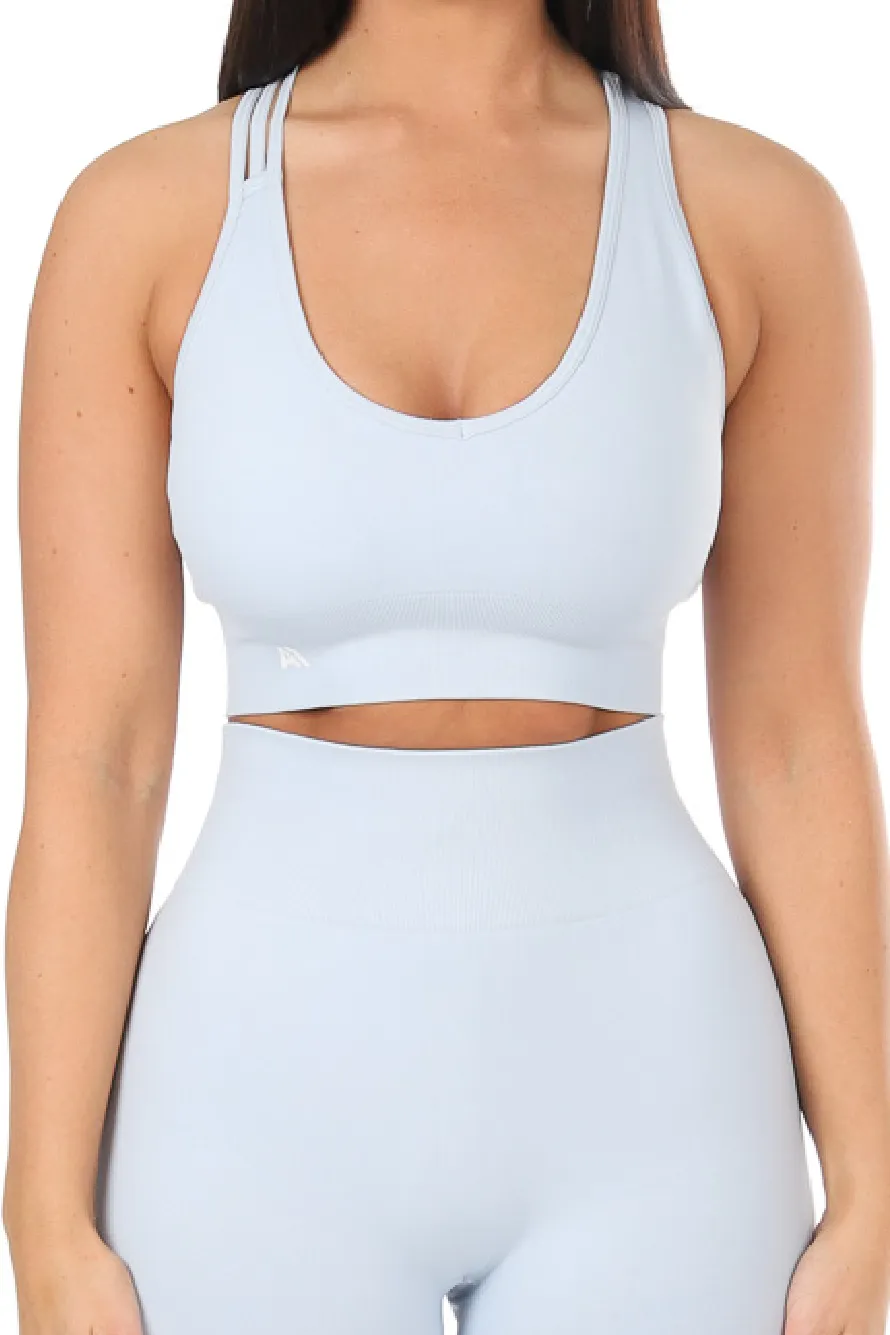 Tia Criss Cross Sports Bra Light Blue