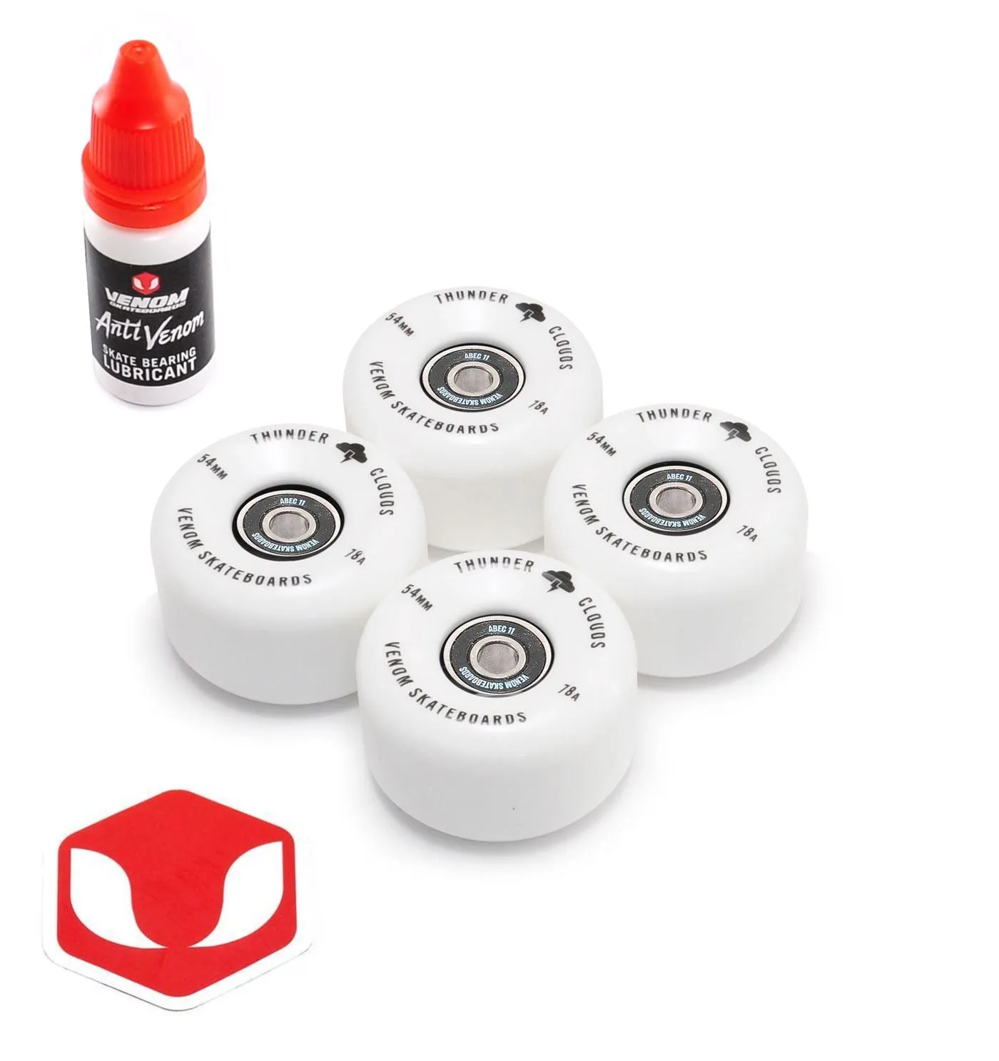 Venom Skateboards Thunder Clouds V2 Wheels with ABEC 11 Bearings Pre Installed