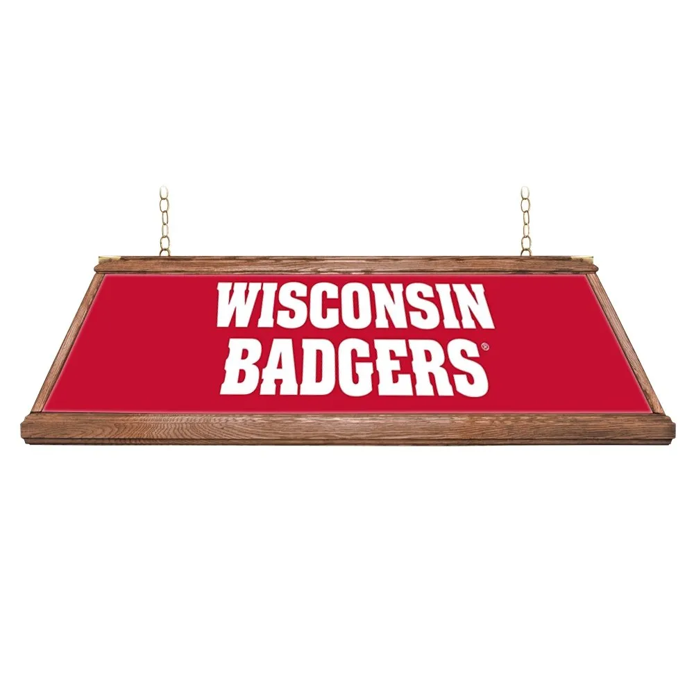 Wisconsin Badgers: Premium Wood Pool Table Light