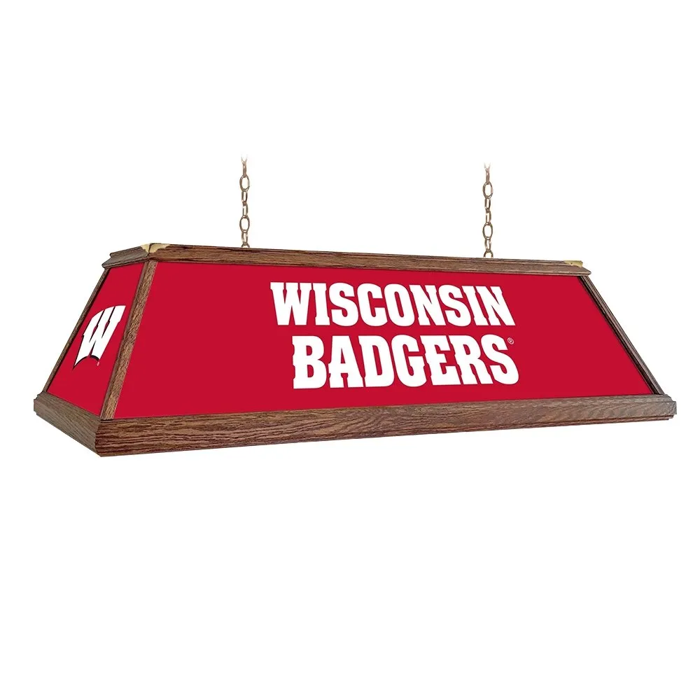 Wisconsin Badgers: Premium Wood Pool Table Light