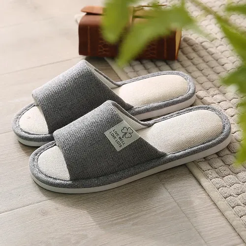 Women Indoor Slippers Corduroy Floor Flat Shoes Comfort Anti-slip Home