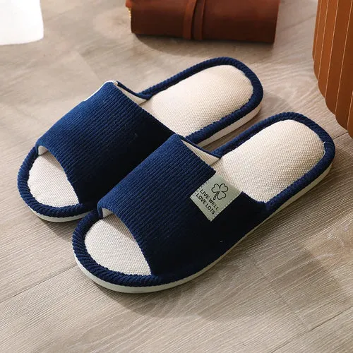 Women Indoor Slippers Corduroy Floor Flat Shoes Comfort Anti-slip Home