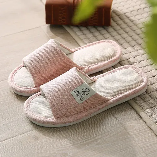 Women Indoor Slippers Corduroy Floor Flat Shoes Comfort Anti-slip Home