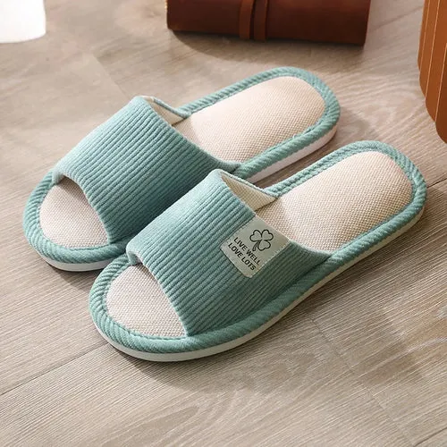Women Indoor Slippers Corduroy Floor Flat Shoes Comfort Anti-slip Home