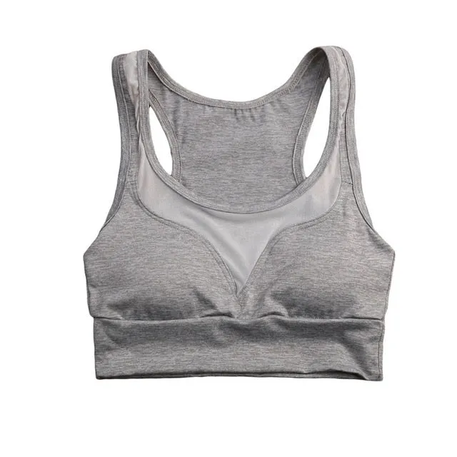 Women Mesh Patchwork Yoga Bra Top
