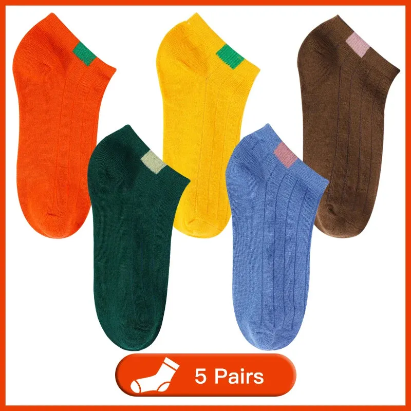 Women’s Solid Casual Cotton Ankle Socks