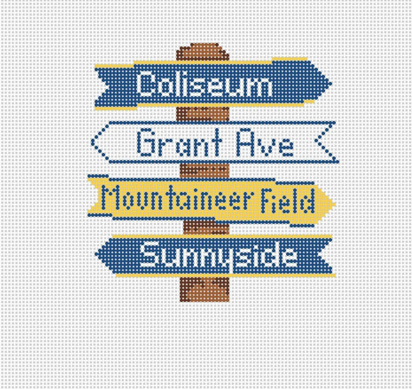 WVU College Icon Destination Sign