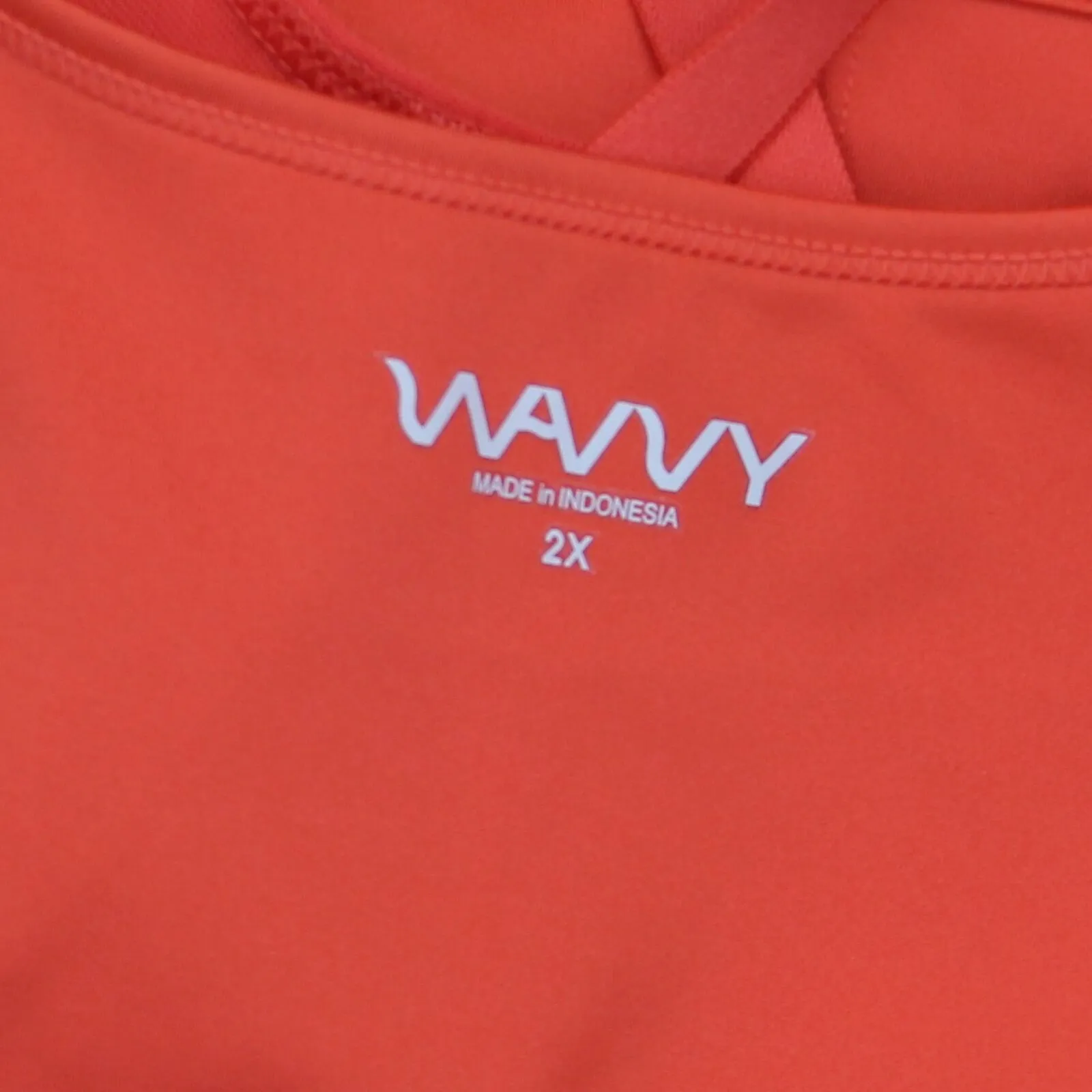 WVVY Power Mesh Overlay Sports Bra with Removable Pads Red Plus 2X