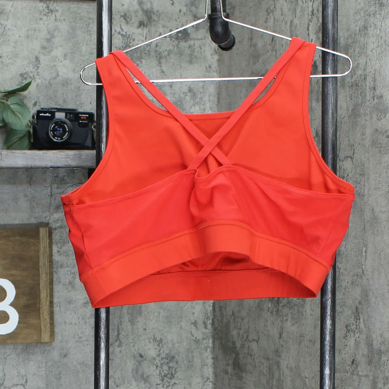 WVVY Power Mesh Overlay Sports Bra with Removable Pads Red Plus 2X